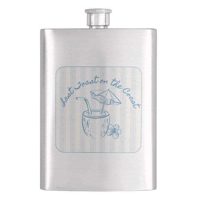 Last Toast on the Coast Bachelorette Party Design  Hip Flask (Front)