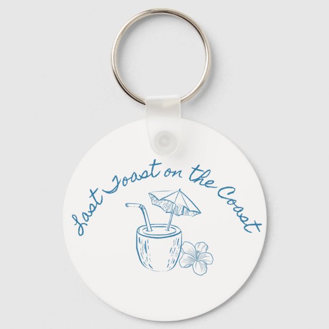 Last Toast on the Coast Bachelorette Party Design  Key Ring (Front)