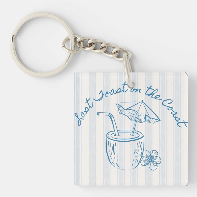 Last Toast on the Coast Bachelorette Party Design  Key Ring (Front)