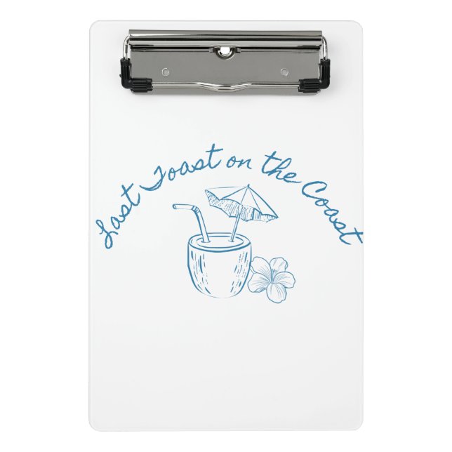 Last Toast on the Coast Bachelorette Party Design  Mini Clipboard (Front)
