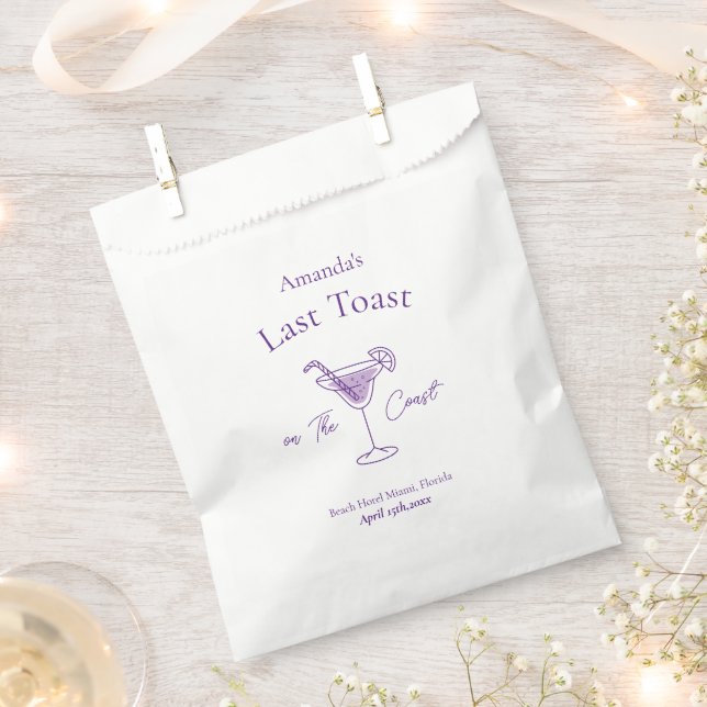 Last Toast on The Coast Bachelorette Party Favour Bag (Clipped)