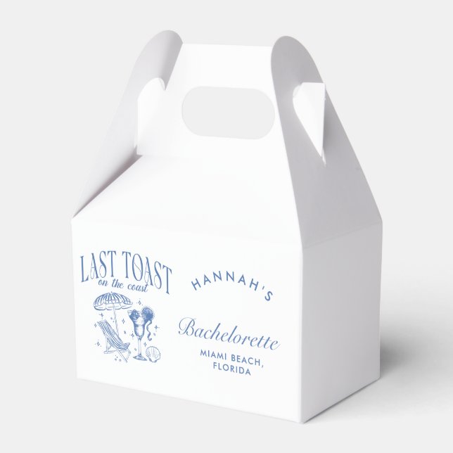 Last Toast on the Coast Bachelorette Party Favour Box (Front Side)