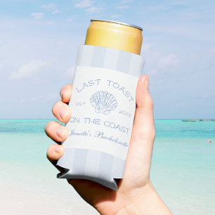 Last Toast On The Coast Bachelorette Party Favour Seltzer Can Cooler