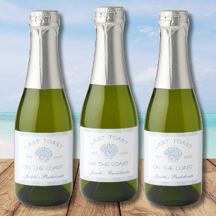Last Toast On The Coast Bachelorette Party Favour Sparkling Wine Label
