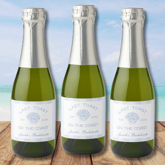 Last Toast On The Coast Bachelorette Party Favour Sparkling Wine Label (Last Toast On The Coast Bachelorette Party Favor Sparkling Wine Label)