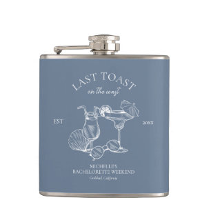 Last Toast On The Coast Bachelorette Party Hip Flask