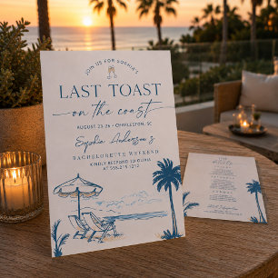 Last Toast on the Coast Bachelorette Party Invitation