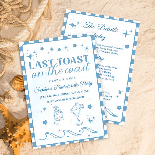 Last Toast On The Coast Bachelorette Party Invitation