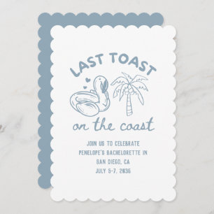 Last Toast on the Coast Bachelorette Party Invite