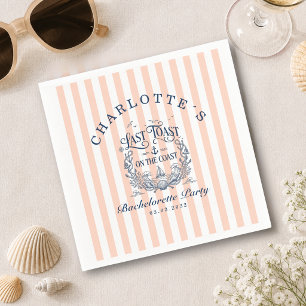 Last Toast on the Coast! Bachelorette Party Napkin