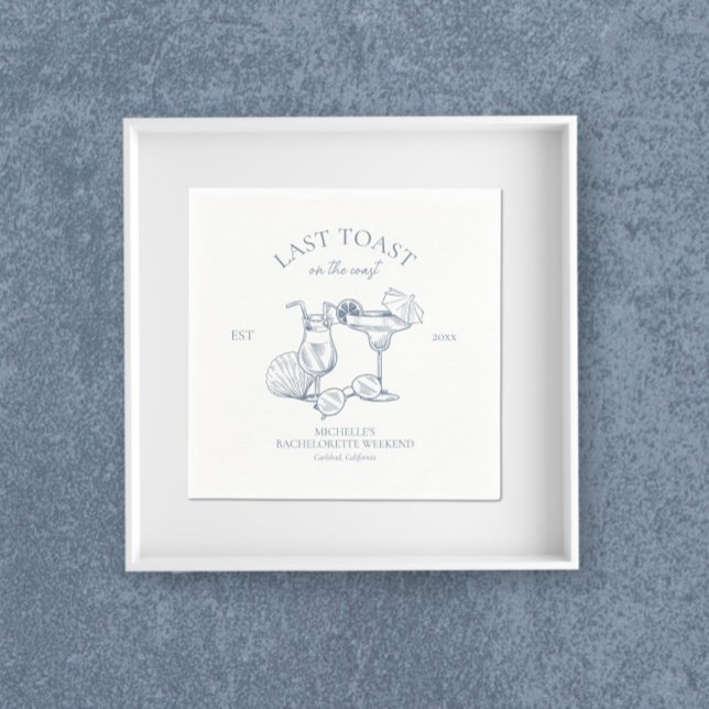 Last Toast On The Coast Bachelorette Party Napkin (Creator Uploaded)