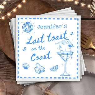 Last Toast on the Coast Bachelorette Party Napkin