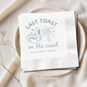 Last Toast on the Coast Bachelorette Party Napkins
