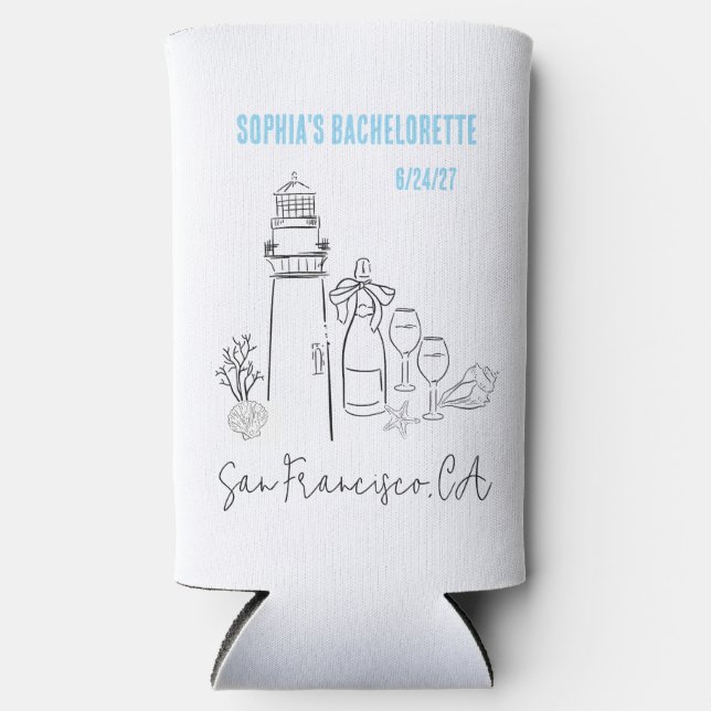 Last Toast on the Coast Bachelorette Party Seltzer Can Cooler (Front)