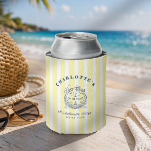 Last Toast on the Coast! Bachelorette Stripes Can Cooler