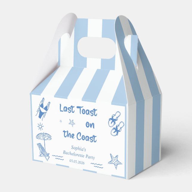 Last Toast On The Coast Bachelorette Weekend  Favour Box (Front Side)