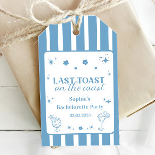 Last Toast On The Coast Bachelorette Weekend Gift Tags