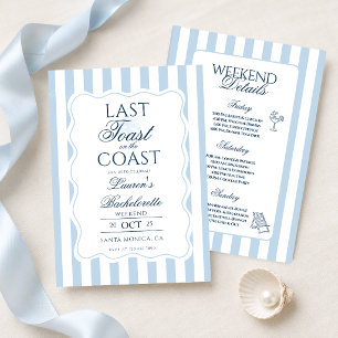 Last Toast on the Coast Bachelorette Weekend Invitation