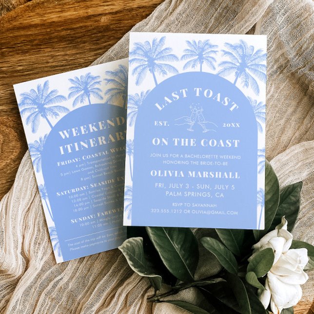 Last Toast On The Coast Bachelorette Weekend Invitation (Creator Uploaded)