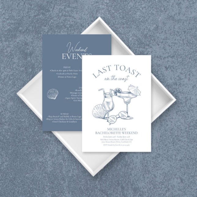 Last Toast On The Coast Bachelorette Weekend Invitation (Creator Uploaded)