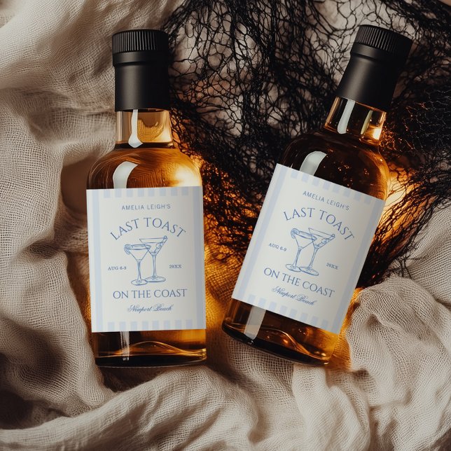 Last Toast on The Coast Bachelorette Weekend Liquor Bottle Label (Creator Uploaded)