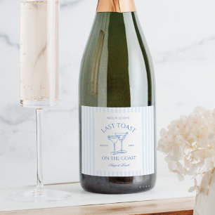 Last Toast on The Coast Bachelorette Weekend Sparkling Wine Label