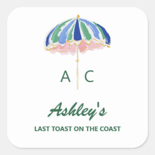 Last Toast on the Coast Bachelorette Weekend  Square Sticker