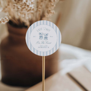 Last Toast On The Coast Beach Bachelorette  Classic Round Sticker