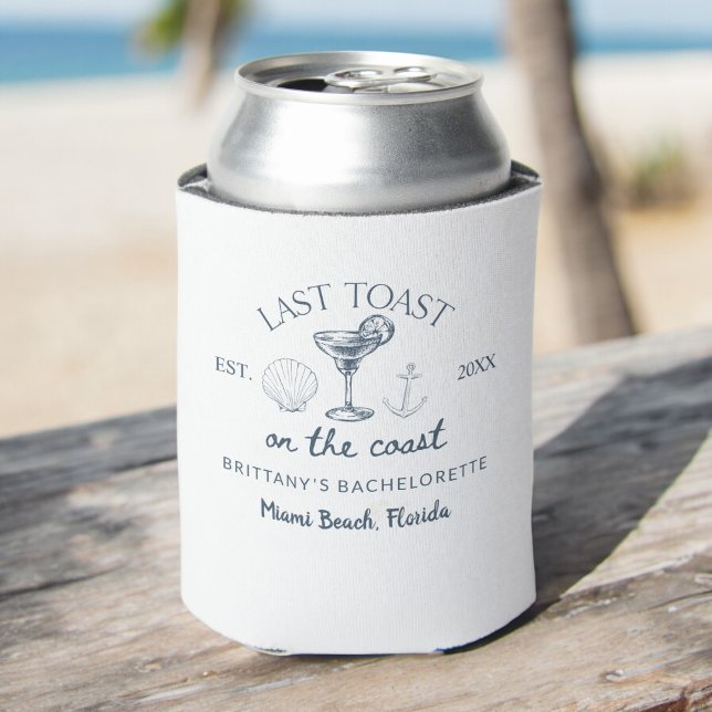 Last Toast On The Coast Beach Bachelorette Party Can Cooler (Creator Uploaded)