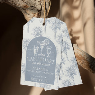 Last Toast On The Coast Beach Bachelorette Party Gift Tags