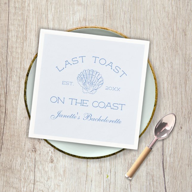 Last Toast On The Coast Beach Bachelorette Party Napkin (Last Toast On The Coast Beach Bachelorette Party Napkins)