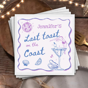 Last Toast on the Coast Beach Bachelorette Party Napkin