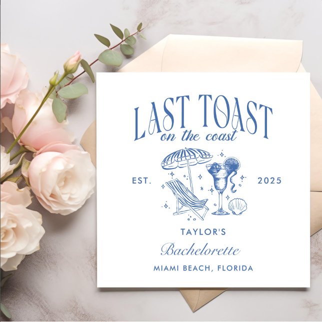 Last Toast On The Coast Beach Bachelorette Party Napkin (Creator Uploaded)