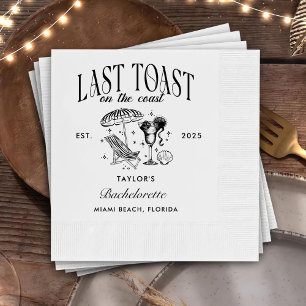 Last Toast On The Coast Beach Bachelorette Party Napkin