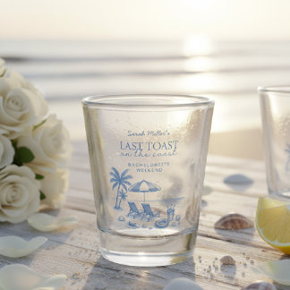 Last Toast on the Coast Beach Bachelorette Party Shot Glass