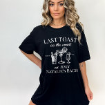 Last Toast On The Coast Beach Bachelorette Party T-Shirt<br><div class="desc">Celebrate the coastal charm with our Last Toast On The Coast Beach Bachelorette Party T-Shirt – the epitome of luxury and style for your beach bachelorette. This custom shirt is more than just stylish attire; it's a symbol of personalised luxury, making it perfect for your last toast on the coast....</div>