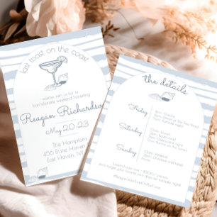 Last Toast on the Coast Beach Bachelorette Weekend Invitation