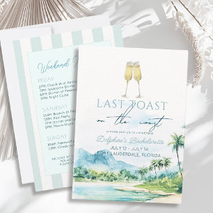 Last Toast on the Coast Beach Bachelorette Weekend Invitation
