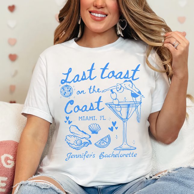 Last Toast On The Coast Beach Blue Bachelorette T-Shirt (Creator Uploaded)