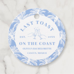 Last Toast On The Coast Beach Coastal Bachelorette Favour Tags