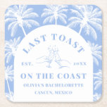 Last Toast On The Coast Beach Coastal Bachelorette Square Paper Coaster<br><div class="desc">Introducing our Last Toast On The Coast Beach Coastal Bachelorette Square Paper Coaster, the perfect addition to your seaside celebration! These coasters feature a charming coastal-inspired design, setting the tone for a memorable beach bachelorette party. Crafted with durable paper materials, they provide a stylish and functional way to protect your...</div>