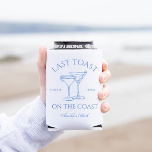 Last Toast on the Coast Blue Bachelorette Can Cooler