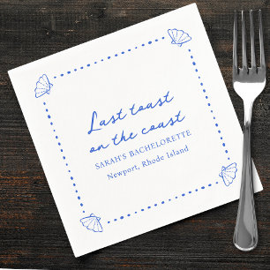 Last Toast on the Coast - Blue Shell Bachelorette Napkin