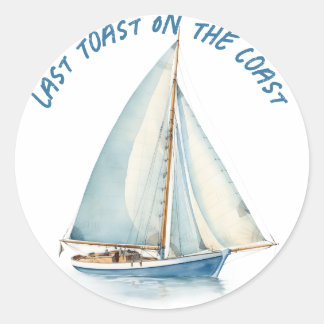 Last Toast On The Coast Bridal Shower Sticker