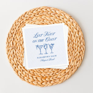 Last Toast on The Coast Elegant Hand Drawn Bows Napkin