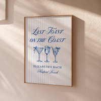 Last Toast on The Coast Elegant Hand Drawn Bows