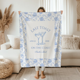 Last Toast on the Coast Floral Bachelorette Fleece Blanket