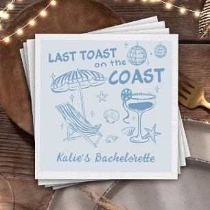 Last Toast On The Coast Handdrawn Bachelorette Napkin