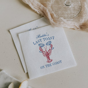Last Toast on the Coast Lobster Bachelorette Party Napkin