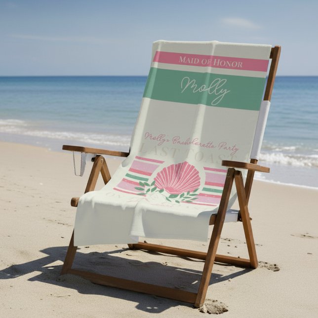 Last Toast on the Coast – Nautical Bachelorette Beach Towel (Celebrate your Last Toast on the Coast in style! )